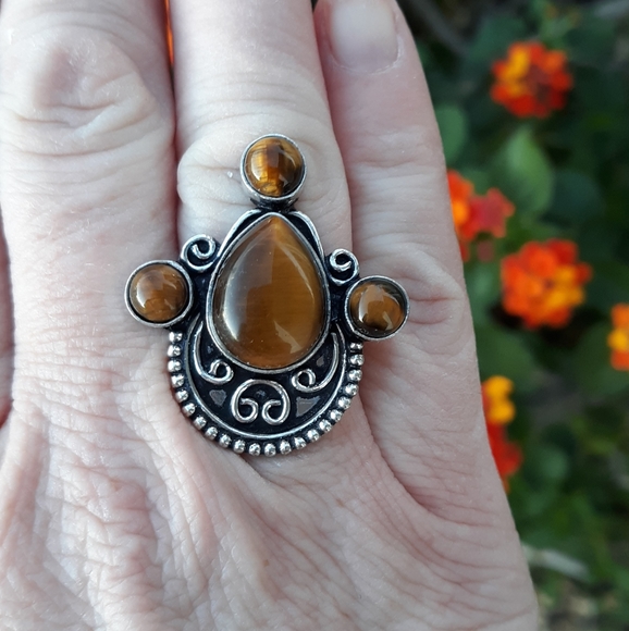 New Tiger Eye 925 Silver Ring. - Picture 4 of 8